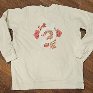Peloton Cream Sweatshirt with Floral Design